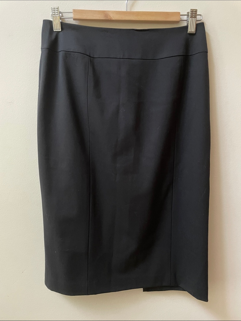 Lafayette 148 New York 100% Wool Black Midi Pencil Skirt